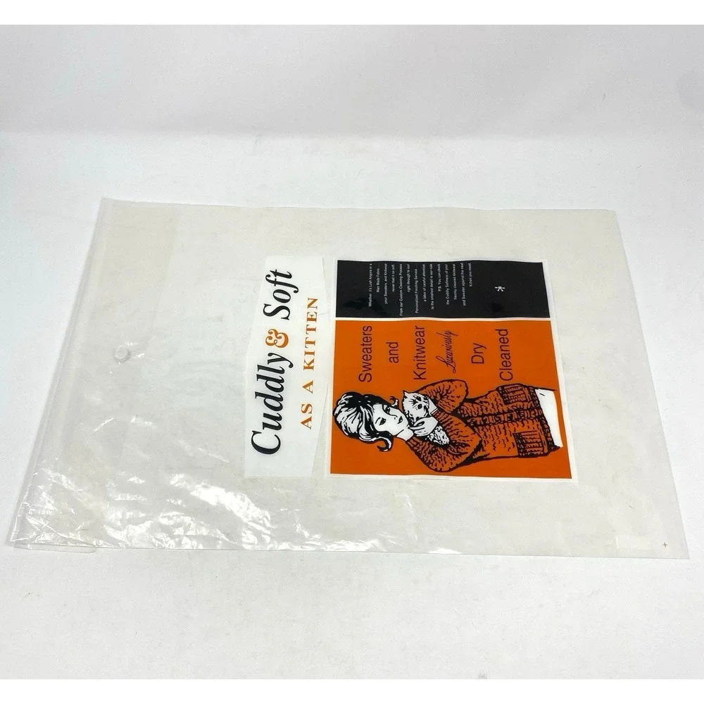 Vintage Cuddly & Soft Plastic Sweater Bag Laundry Dustcovers Dry Cleaner Bag